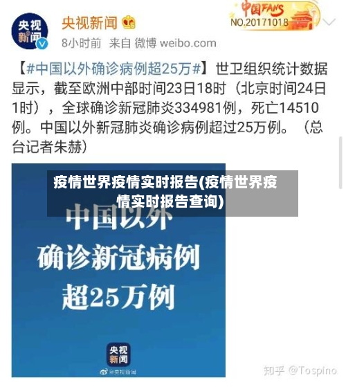 疫情世界疫情实时报告(疫情世界疫情实时报告查询)