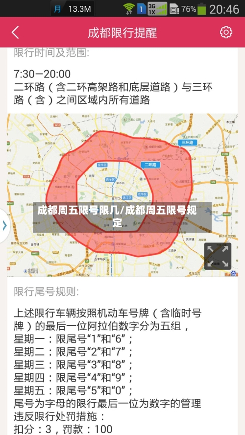 成都周五限号限几/成都周五限号规定