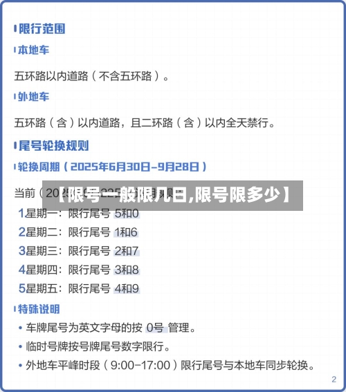 【限号一般限几日,限号限多少】